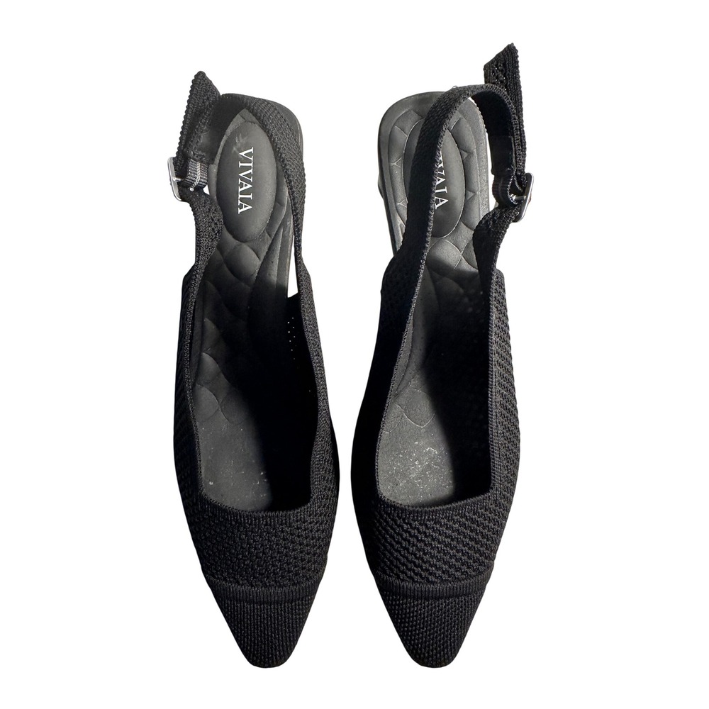 Vivaia Leah Pro Pointed Toe Slingback Sandal Size 41 9.5 Black Knit Arch Support - Picture 6 of 10